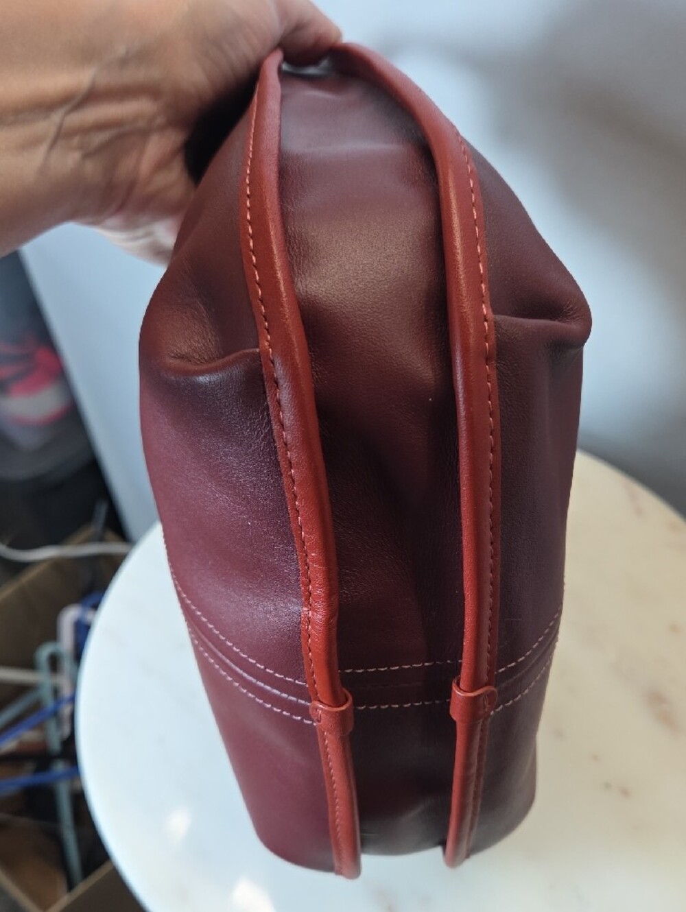 Coach Ergo Leather Shoulder Bag In Colorblock Oxblood/wine RARE - Picture 6 of 14